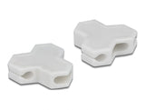 Delock Kabelhalter selbstklebend mit 3 Durchführungen (1 x Flachkabel und 2 x Rundkabel) 2 Stück weiß