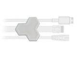 Delock Kabelhalter selbstklebend mit 3 Durchführungen (1 x Flachkabel und 2 x Rundkabel) 2 Stück weiß