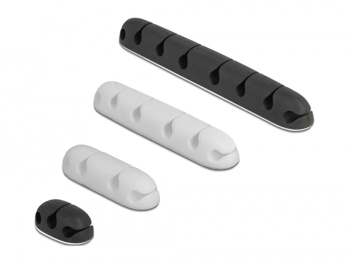 Delock Kabelhalter selbstklebend Kombi Set 4 Stück schwarz / weiß