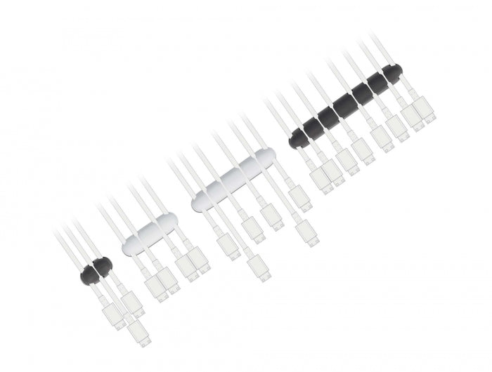 Delock Kabelhalter selbstklebend Kombi Set 4 Stück schwarz / weiß