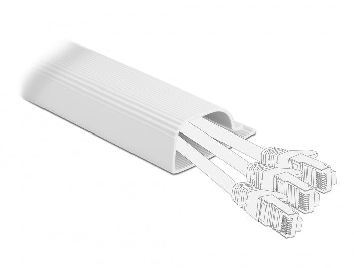 Delock Kabelkanal für Untertischmontage 63 x 28 mm - Länge 400 mm 2 Stück weiß