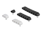 Delock Kabelhalter trapezförmig selbstklebend Kombi Set 10 Stück schwarz / weiß