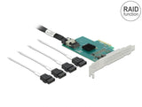 Delock PCI Express x4 Karte zu 4 x SATA 6 Gb/s RAID und HyperDuo - Low Profile Formfaktor