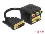 Delock Adapter DVI 24+5 Stecker zu VGA + 3 x Cinchbuchse