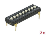 Delock DIP-Schalter Tri-State 9-stellig 2,54 mm Rastermaß THT vertikal schwarz 2 Stück