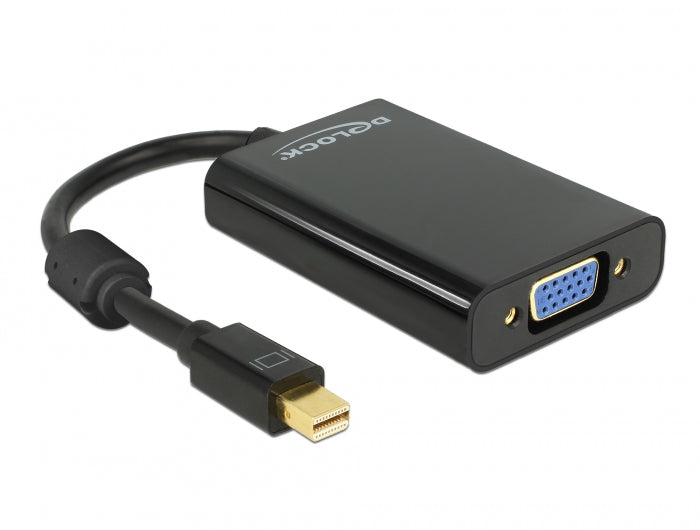 Delock Adapter mini DisplayPort 1.1 Stecker > VGA Buchse + Audio + Power schwarz