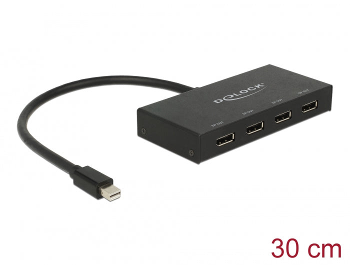 Delock DisplayPort 1.2 Splitter 1 x mini DisplayPort in > 4 x DisplayPort out 4K