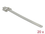 Delock Edelstahlkabelbinder wiederverwendbar mit Faltverschluss L 150 x B 10 mm 20 Stück