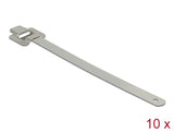 Delock Edelstahlkabelbinder wiederverwendbar mit Faltverschluss L 250 x B 10 mm 10 Stück