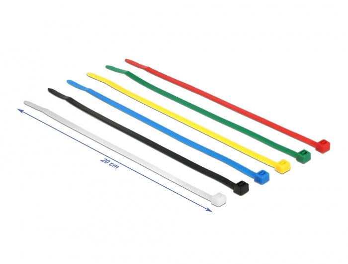 Delock Kabelbinder farbig L 200 x B 3,6 mm 100 Stück