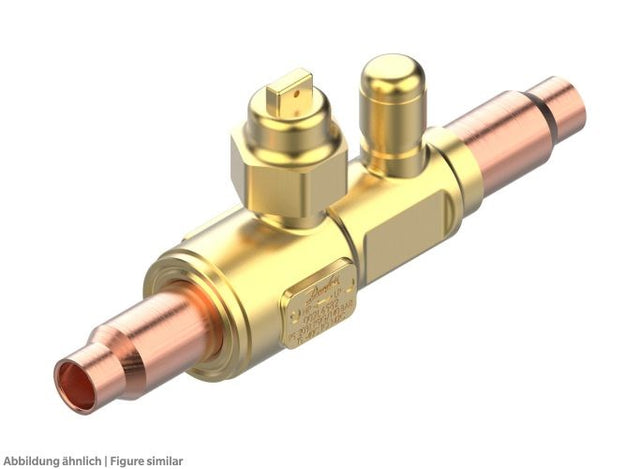 Kugelabsperrventil GBCT 10s 3/8" löt ODF CO2, mit Schraderventil, max.140 bar
