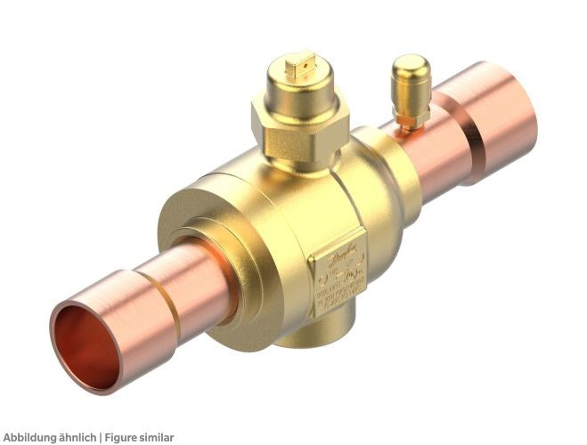 Kugelabsperrventil GBCT 28s 1-1/8" löt CO2, mit Schraderventil, max.140 bar,ODF