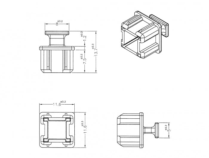 Delock Staubschutz für Mini SAS HD SFF 8644 Buchse mit Griff 10 Stück schwarz