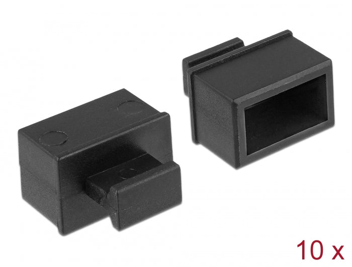 Delock Staubschutz für SFP Schacht mit Griff 10 Stück schwarz