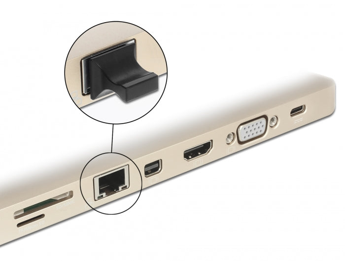Delock Staubschutz für RJ45 Buchse mit Griff 10 Stück schwarz