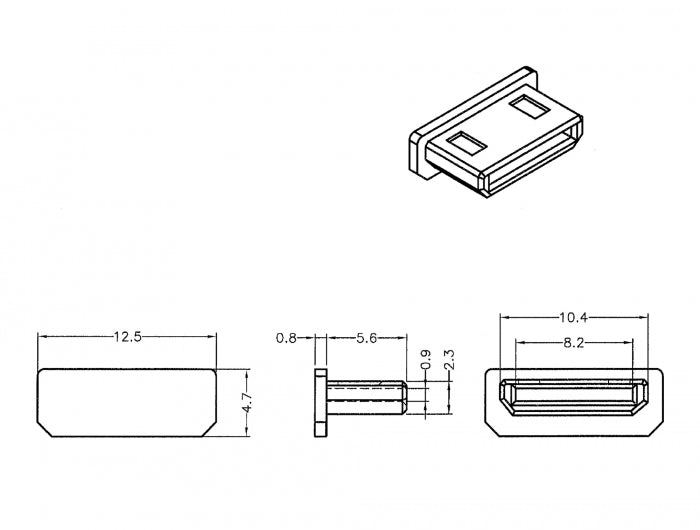 Delock Staubschutz für HDMI mini-C Buchse ohne Griff 10 Stück schwarz
