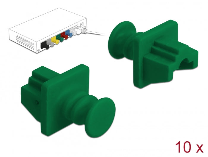 Delock Staubschutz für RJ45 Buchse 10 Stück grün