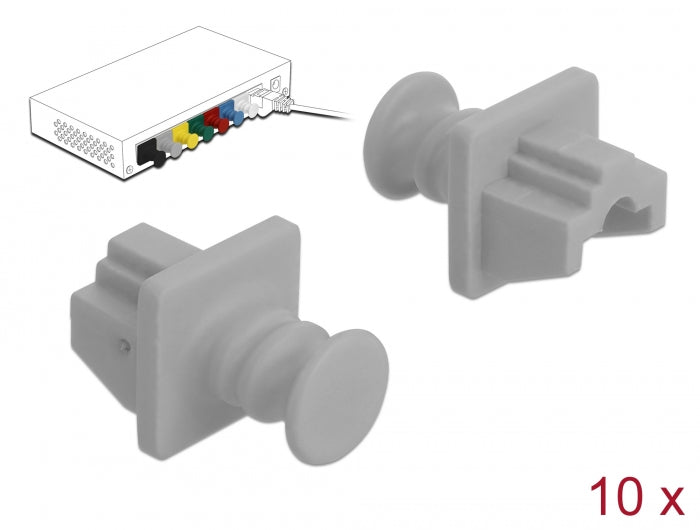 Delock Staubschutz für RJ45 Buchse 10 Stück grau
