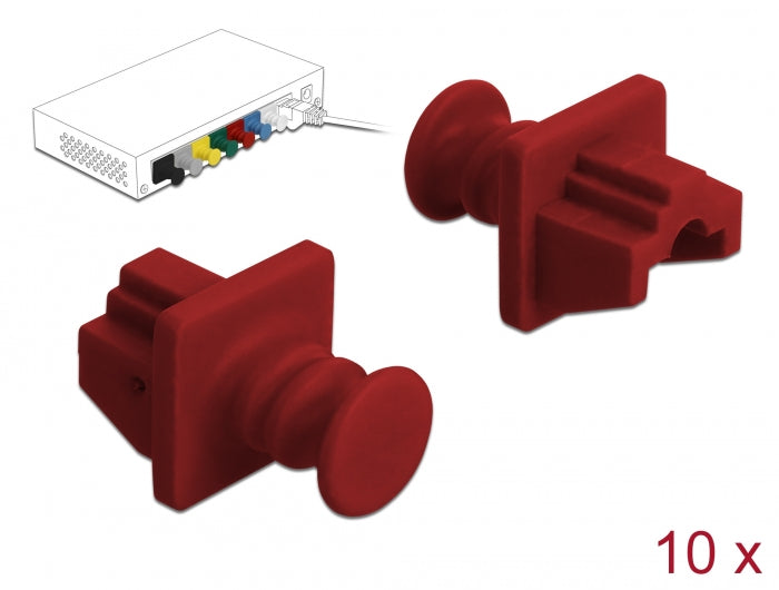 Delock Staubschutz für RJ45 Buchse 10 Stück rot