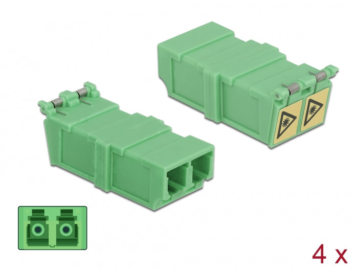 Delock LWL Kupplung mit Laserschutzklappe LC Duplex Buchse zu LC Duplex Buchse 4 Stück