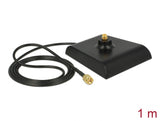 Delock Antennenfuß SMA Stecker > SMA Buchse 1 m low loss schwarz