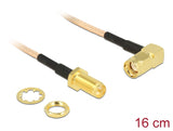 Delock Antennenkabel RP-SMA Stecker 90° > RP-SMA Buchse zum Einbau RG-316 16 cm