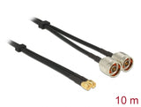Delock Antennenkabel N Stecker > SMA Stecker Twinkabel RG-58 C/U 10 m