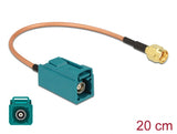 Delock Antennenkabel FAKRA Z Buchse > RP-SMA Stecker RG-316 20 cm