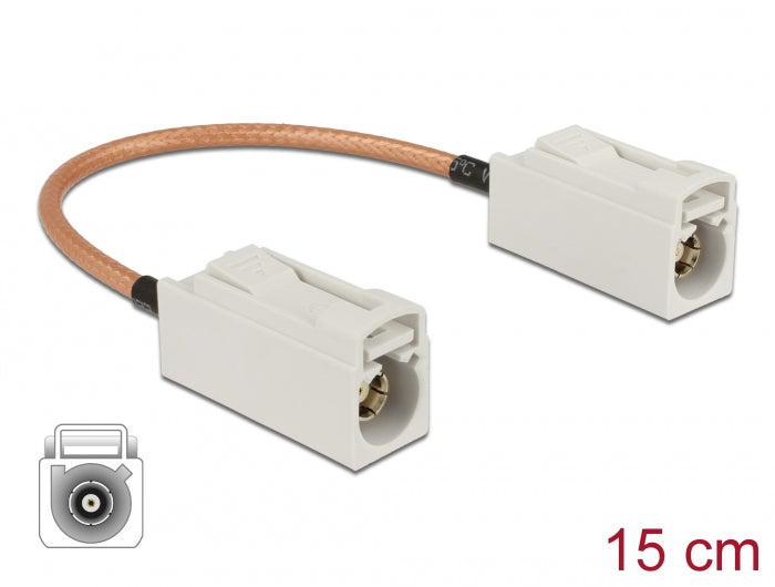 Delock Antennenkabel FAKRA B Buchse > FAKRA B Buchse RG-316 15 cm