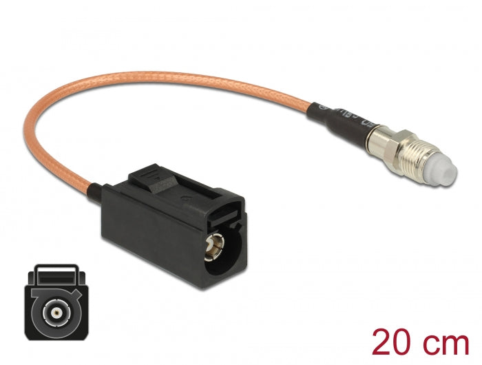 Delock Antennenkabel FAKRA A Buchse > FME Buchse RG-316 20 cm