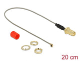 Delock Antennenkabel RP-SMA Buchse zum Einbau Ferritkern zu I-PEX Inc., MHF® I Stecker 1.13 20 cm Gewindelänge 10 mm