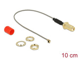 Delock Antennenkabel SMA Buchse zum Einbau Ferritkern zu I-PEX Inc., MHF® I Stecker 1.13 10 cm Gewindelänge 10 mm