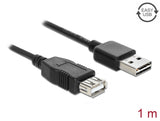 Delock Verlängerungskabel EASY-USB 2.0 Typ-A Stecker > USB 2.0 Typ-A Buchse schwarz 1 m