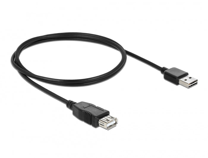 Delock Verlängerungskabel EASY-USB 2.0 Typ-A Stecker > USB 2.0 Typ-A Buchse schwarz 1 m