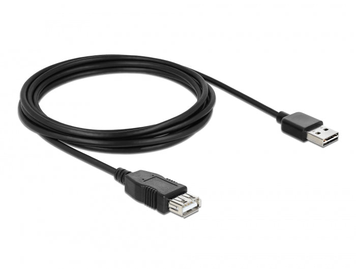 Delock Verlängerungskabel EASY-USB 2.0 Typ-A Stecker > USB 2.0 Typ-A Buchse schwarz 3 m