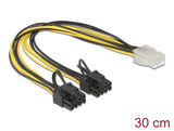 Delock PCI Express Stromkabel 6 Pin Buchse > 2 x 8 Pin Stecker 30 cm