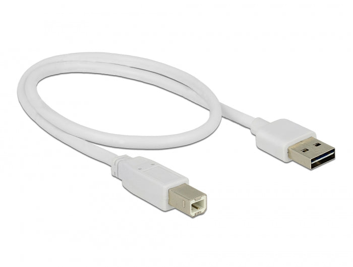 Delock Kabel EASY-USB 2.0 Typ-A Stecker > USB 2.0 Typ-B Stecker 0,5 m weiß