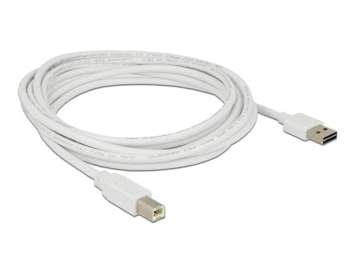 Delock Kabel EASY-USB 2.0 Typ-A Stecker > USB 2.0 Typ-B Stecker 3 m weiß