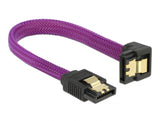 Delock SATA 6 Gb/s Kabel gerade auf unten gewinkelt 10 cm violett