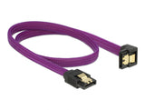 Delock SATA 6 Gb/s Kabel gerade auf unten gewinkelt 50 cm violett