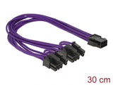 Delock Stromkabel PCI Express 6 Pin Buchse > 2 x 8 Pin Stecker Textilummantelung violett