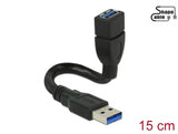 Delock Kabel USB 5 Gbps Typ-A Stecker zu USB 5 Gbps Typ-A Buchse ShapeCable 0,15 m