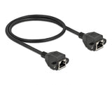 Delock Netzwerk Verlängerungskabel S/FTP RJ45 Buchse zu RJ45 Buchse Cat.6A 50 cm schwarz