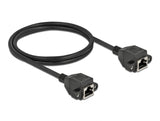 Delock Netzwerk Verlängerungskabel S/FTP RJ45 Buchse zu RJ45 Buchse Cat.6A 1 m schwarz