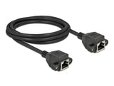 Delock Netzwerk Verlängerungskabel S/FTP RJ45 Buchse zu RJ45 Buchse Cat.6A 2 m schwarz