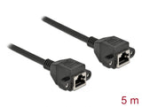 Delock Netzwerk Verlängerungskabel S/FTP RJ45 Buchse zu RJ45 Buchse Cat.6A 5 m schwarz