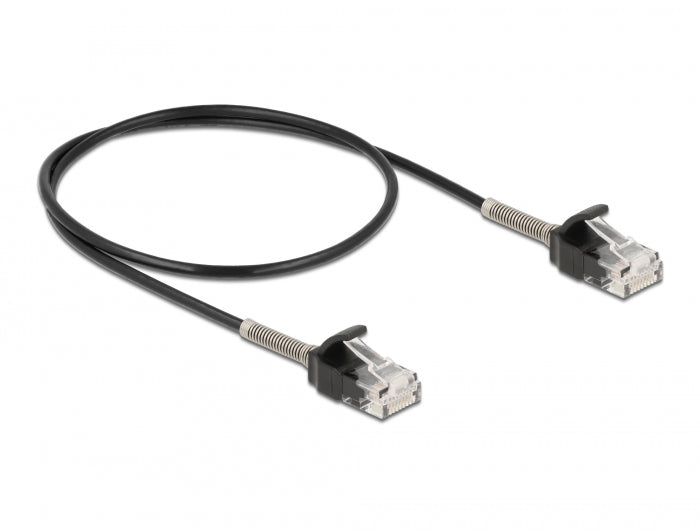 Delock Kabel RJ45 Stecker zu RJ45 Stecker mit Knickschutz Cat.6A 50 cm schwarz