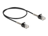 Delock Kabel RJ45 Stecker zu RJ45 Stecker mit Knickschutz Cat.6A 50 cm schwarz