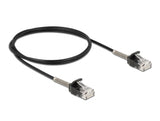 Delock Kabel RJ45 Stecker zu RJ45 Stecker mit Knickschutz Cat.6A 1 m schwarz