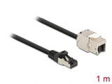 Delock Kabel RJ45 Stecker zu Keystone Modul RJ45 Buchse Cat.6A 1 m schwarz